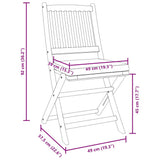 Folding Chair 4 pcs Grey 49 x 57.5 x 92cm Solid Acacia wood 3329122