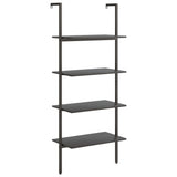 4-Tier Leaning Shelf Black 64x35x152.5 cm 336384