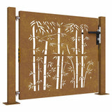 Garden Gate 100x75 cm Corten Steel Bamboo Design 153238