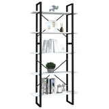 5-Tier Book Cabinet White 80x30x175 cm Engineered Wood 3081988