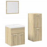 4 Piece Bathroom Furniture Set Sonoma Oak Engineered Wood 3325007