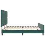 ZNTS Bed Frame in Dark Green, 180x200 cm, Velvet 3344894