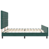 ZNTS Bed Frame in Dark Green, 180x200 cm, Velvet 3344894