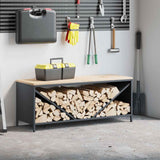 Firewood Rack with Wooden Top Anthracite 100.5x35.5x40 cm 864257
