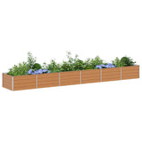 Garden Raised Bed Light Brown 480 x 80 x 45 cm Galvanised Steel 42017341