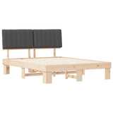 Bed Frame with Upholstered Headboard Dark Grey 160 x 200 cm 877475