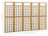 316480 5-Panel Room Divider/Trellis Solid Fir Wood 201,5x180 cm
