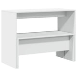 3 Piece Dining Table and Bench set White Engineered Wood 855530