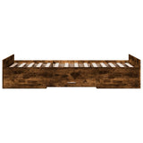 Bed Frame with Drawers without Mattress Smoked Oak 90x200 cm 3280339
