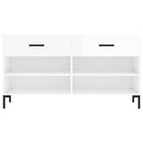 Shoe Bench High Gloss White 102x35x55 cm Engineered Wood 829742