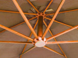 Hanging Garden Parasol with Pole Taupe 3.5x2.9 m Solid Fir Wood 313769