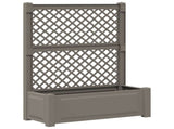 Big Planter with Trellis 2 pcs Grey 143 x 143 x 133.5 cm PP 42041726