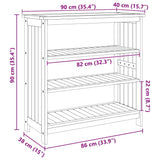 Garden Cabinet Natural 90 x 40 x 90cm Solid Acacia Wood 42001363