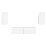 TV Cabinet Set 4 pcs High Gloss White Engineered Wood 3409154