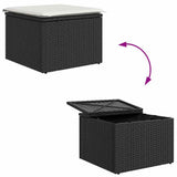 Garden Sofa Set with Cushion 6 pcs Black and Cream Poly Rattan 3356807