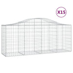 Arched Gabion Baskets 15 pcs 200x50x80/100 cm Galvanised Iron 3145632