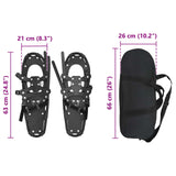 3 in 1 Snowshoes Black 63 x 21 cm Aluminum and HDPE 42021428