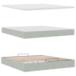 ZNTS Ottoman Bed with Mattresses Light Grey 180x200cm Velvet 3313415