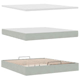 ZNTS Ottoman Bed with Mattresses Light Grey 180x200cm Velvet 3313415