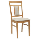 Dining Chair 2 pcs Natural and Light Solid Rubber Wood 42020503