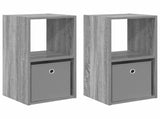 Bedside Table with Drawer 2 pcs Grey Sonoma 30.5 x 27 x 59.5 cm 8000623