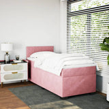 Box Spring Bed with Mattress Pink 90x190 cm Velvet 3286203
