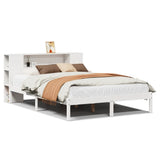 Bookcase Bed without Mattress White 140x190 cm Solid Wood Pine 3321537