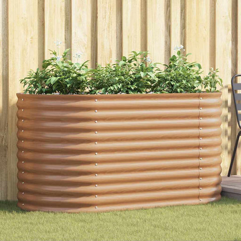 Garden Raised Bed Brown 160 x 80 x 81 cm Steel 42011328