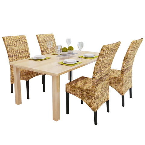 Dining Chairs 4 pcs Abaca and Solid Mango Wood 274200