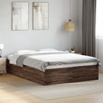 ZNTS Bed Frame Brown Oak 140x190 cm Engineered Wood 3281034