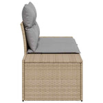 Garden Sofa with Cushion Beige 123 x 62 x 69cm Poly Rattan 42006795