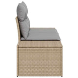 Garden Sofa with Cushion Beige 123 x 62 x 69cm Poly Rattan 42006805