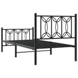 Metal Bed Frame without Mattress with Footboard Black 90x190cm 376138