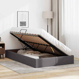 Storage Bed with Mattress Grey 120 x 200 cm Faux leather 3369943