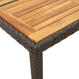 Garden Table with Acacia Wood Top Black 150x90x75 cm Poly Rattan 365535