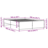 Bed Frame without Mattress Black 160x200 cm 3279877