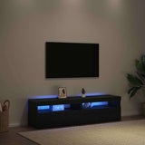 TV Cabinet 2 pcs Black Oak 75 x 35 x 40 cm Engineered Wood 862558