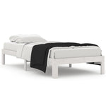Bed Frame without Mattress White Solid Wood Pine 90x200cm 810351