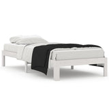 Bed Frame without Mattress White Solid Wood Pine 90x200cm 810351