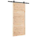 Sliding Door Brown 80 x 208 cm Solid Pine Wood 3381165