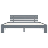 Bed Frame Grey Solid Pine Wood and Plywood 160x200 cm Durable 283170