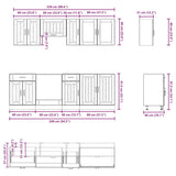 8 Piece Kitchen Cabinet Set Lucca High Gloss White Engineered Wood 3314833