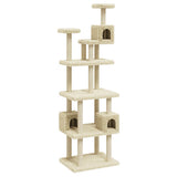 Cat Tree with Sisal Scratching Posts Cream 188 cm 171488