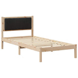 Bed Frame with Upholstered Headboard Black 90 x 200 cm 878286