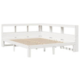 Bookcase Bed without Mattress White 140x190 cm Solid Wood Pine 3324395
