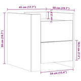 Bedside Cabinet White 45x50x50 cm Engineered Wood 848283