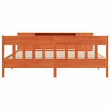 Bookcase Bed without Mattress Wax Brown 200x200cm Solid Wood Pine 3323172