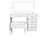 White hemp surface particle board with triamine 4 drawers 2 side push-pull storage rack 1 LED touch 26098664