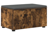 Hall Bench with Cushion with Shelf Smoked Oak 60 x 38 x 46 cm 891476