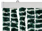 Fly Curtain Green and White 100x230 cm Chenille 377386